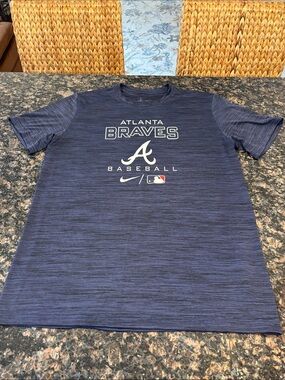 Nike Atlanta Braves Navy Heather Dri-FIT Tee